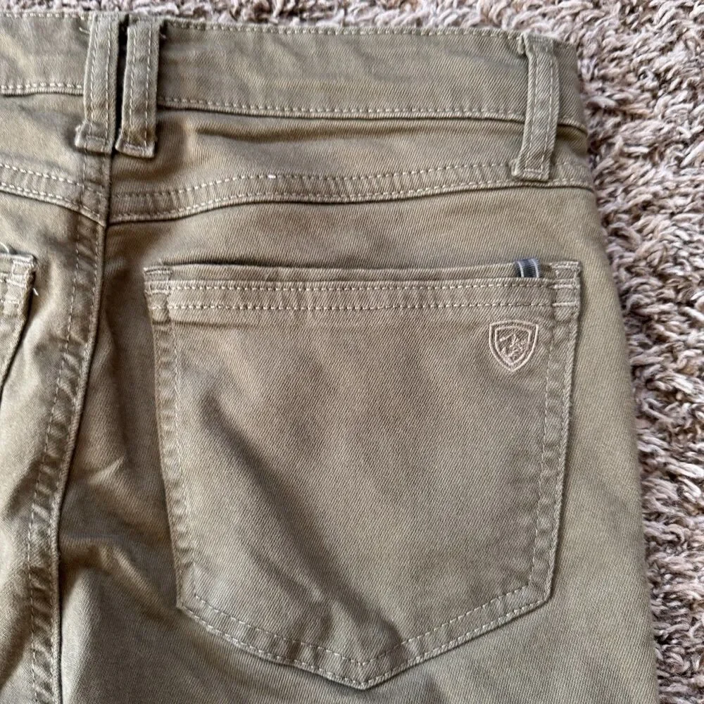 Kuhl Kontour Skinny Jeans Olive Green Women's 4 Reg Hiking Outdoors Tie Waist - Picture 10 of 13